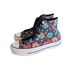 Converse All Star Hi Lift Black Floral Sneaker 8